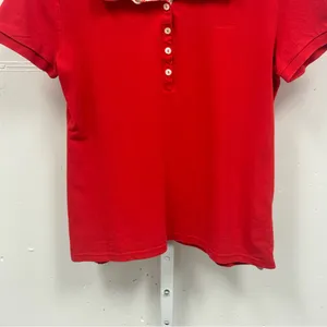Barbour Women’s Classic Red Polo T-shirt Shirt Cotton‎ Sz 10 thumbnail 4