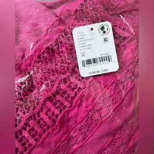 NWT free people Eleanor’s magentiful Barbie pink skirt set sz medium bandana top thumbnail 3