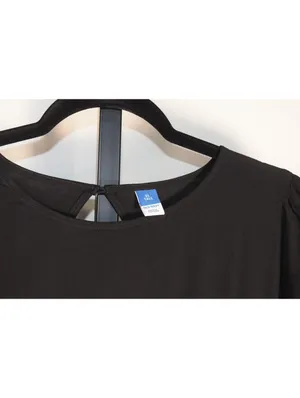 Old Navy Black Shift Dress Size XL Tall –Short Sleeve Keyhole Back Smocked Waist thumbnail 3