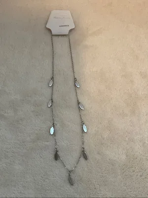 Fashion Jewelry Silver Leaf Station Necklace - Women Jewelry thumbnail 2