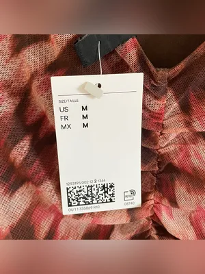 H&M Draped Mesh Strappy Dress, Brown/Pink/Beige, Size M, NWT thumbnail 7