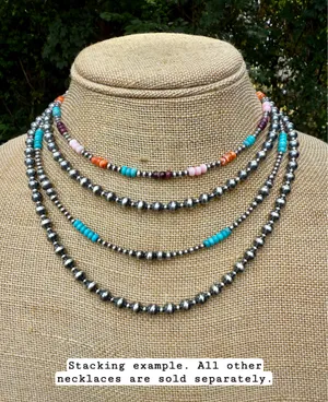Handmade 15” Navajo Style Sterling Silver Pearls Choker thumbnail 8