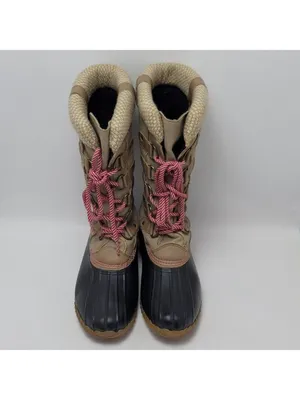 Esprit Belinda Tan Tall Lace Up Faux Fur Sock Lined Knit Cuff Duck Boots Sz 7.5M thumbnail 5