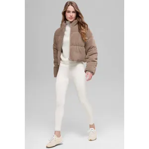 Alo Yoga Micro Corduroy Dreamy Puffer Chai Latte XXS thumbnail 4