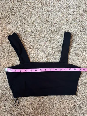 ZARA Black Square Neck Crop Top thumbnail 4