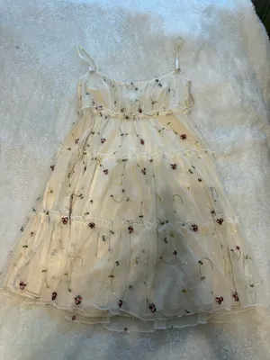Cream, Off-White, Trixxi Mini Dress with floral details, 3D thumbnail 1