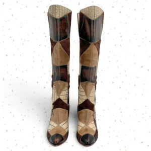 Freebird by Steven Juno Patchwork Knee High Leather Boots Fall Boho Style Size 7 thumbnail 4