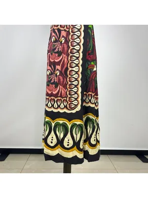 NWOT Farm Rio Multicolor Sleeveless Linen Blend Floral Midi Dress Size XS thumbnail 5