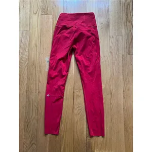 Lululemon Fast & Free 7/8 Tight Dark Red High Rise 25” Inseam Nulux Fabric Sz 4 thumbnail 7
