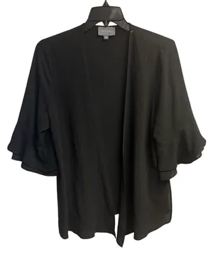 Hudson Gray Boutique Brand Black Cardigan W/ Ruffle Flutter Sleeves Size Large thumbnail 1