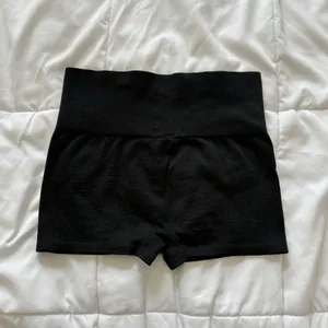Womens Size Medium High Waisted Seamless Black Shorts Activewear Yoga‎ Nylon Gym thumbnail 6