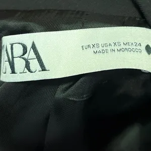 Zara Black Wool Double Breasted Long Sleeve Collar Button Blazer Coat Jacket XS thumbnail 3