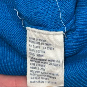 American Eagle Outfitters Blue Crew Neck‎ 3/4 Sleeve Cotton Sweater Top Sz.S thumbnail 4