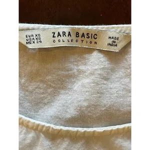 Zara White Cotton Lace‎ Cut Out Cold Shoulder Blouse Size XS thumbnail 8