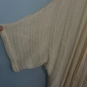 Joie Linen Blend Cream Short Sleeve Open Knit Flowy Cardigan Large Boho #800 thumbnail 4