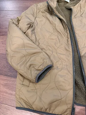 GAP Olive Quilted / Fleece Reversible Puffer Jacket Size Medium - C46-017 thumbnail 4