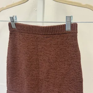 Peppermayo Chocolate Brown Knit Mini Skirt XS Textured Elastic Waist Ribbed Boho thumbnail 4