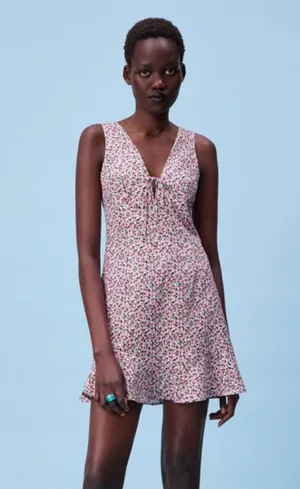 ZARA linen blend floral printed dress! thumbnail 1