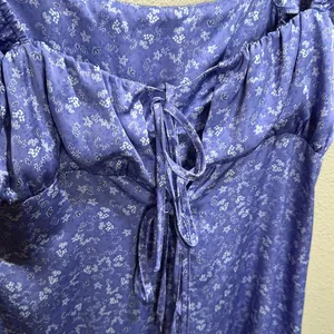 Zara size large purple floral babydoll dress thumbnail 6