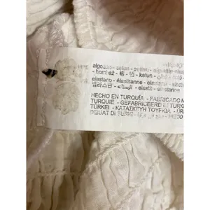 Zara Women's White Smocked Ruffle V Neck Half Sleeve Blouse Crop Top Size S thumbnail 4
