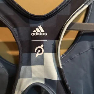 Adidas X Peloton Digi Motion Print Women's Medium Racerback Blue Sports Bra‎ thumbnail 3