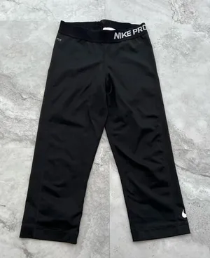 Nike Pro Crop Dri-fit Leggings in Black Size XS XSmall Logo‎ Compression thumbnail 1