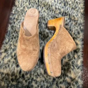 UGG ABBIE CHESTNUT SUEDE‎ CLOGS thumbnail 2