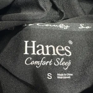 Hanes Women’s Pajama Set Black Oversized Short Sleeve Hoodie Top & Pants Size S thumbnail 11