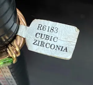 Vintage Emerald Green Birthstone Cubic Zirconia CZ Rope Gold-plated Ring Size 8 thumbnail 8