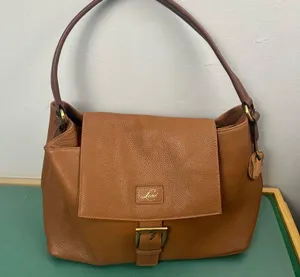 LENE Large Brown Leather and suede Hobo Bag/Shoulder Bag thumbnail 7