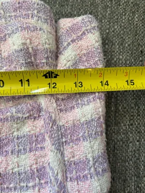 Zara Pink Lavender Tweed Strapless Crop Top - Built in Bra | Size Medium thumbnail 6