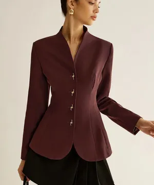 Commense Metal Decor Piping Blazer size M Purple Size M thumbnail 1