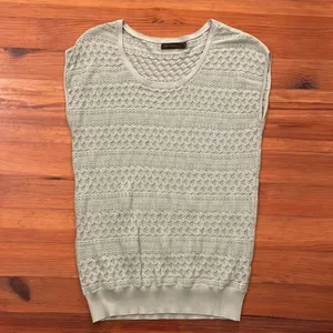 The Limited Mint Green Open Weave Knit Sweater Vest Womens Size Large Sleeveless thumbnail 4
