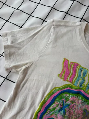 Tilly's Woman’s Colorful Smiley Nirvana Baby Tee, Size S, Cropped. thumbnail 4