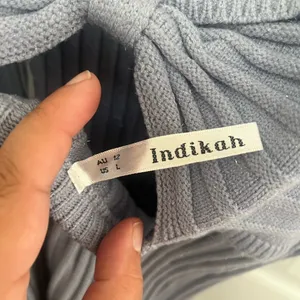 Indikah sweater dress size large blue sparkly , side slit‎ open back thumbnail 7