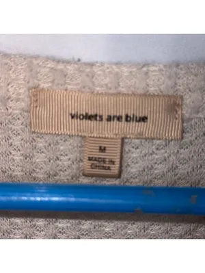 Violets Are Blue Plaid Waffle Knit Babydoll Top M thumbnail 5