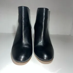 Aldo Dominica Black Leather Block Heel Ankle Booties with Tassel Zipper Size 8 thumbnail 5