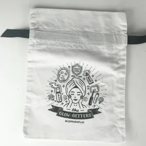 Sephora The Glow Getters Drawstring Cloth MakeUp Delicates Travel Bag White New thumbnail 1