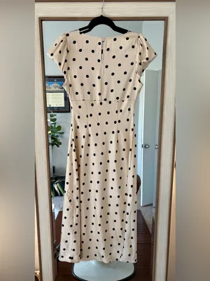 Camila Coelho Polka Dot Lace Butterfly Maxi Dress Cream and Black size Small S thumbnail 5