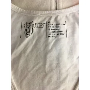 B43 Hooters Girl Worn Super Sexy Uniform VNeck Tee White Size XS thumbnail 3