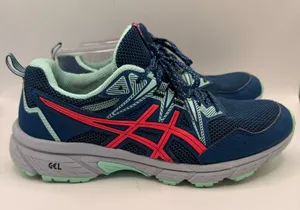 Asics Gel-Venture 8 Womens Navy Teal Pink Trail Running Shoes 1012B230 Size 10 thumbnail 1