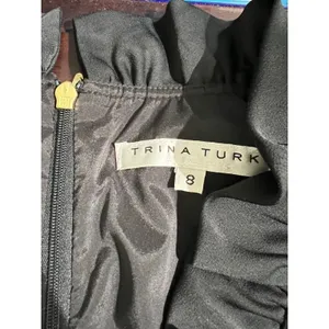 Trina Turk Black Ruffle Neck Sleeveless Jumpsuit Size 8 thumbnail 4