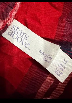 Stars Above Soft Red & Black lounger pants - Size Medium. Excellent condition. refer to measurements for accurate size. Measurements approximately 15” waste x 37” long. Priced to sell at as is condition. Non-smoking home. Don’t like my price, make reasonable offer. And thank you for checking my closet. thumbnail 3