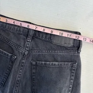 Aeropostale 90s Baggy Jeans Size 000 REG Washed Black Distressed Button Fly thumbnail 6