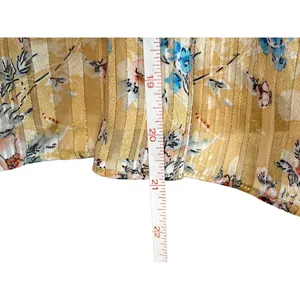 Mittoshop Gold Floral Boho Festival babydoll Long sleeve top Large‎ Metallic thumbnail 5