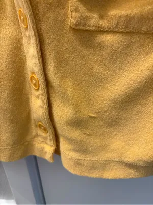 Women’s Abercrombie & Fitch Yellow Terry Cloth Button Down Shirt thumbnail 4