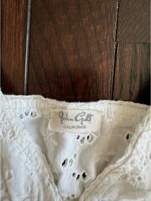 John Galt White Eyelet Tank Top thumbnail 4