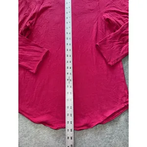 Free People We The Free Long Sleeve V Neck‎ Top Pink Size Medium thumbnail 7