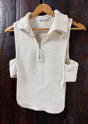 Zara Open Sides Knit Sweater Vest Cape Top XS/S thumbnail 1