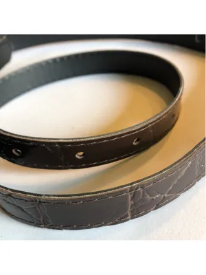 Vintage Dark Brown Faux Leather Belt Size Large thumbnail 6